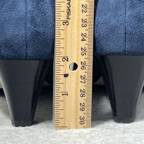Cole Haan Sylvan Boot Women's 7B Mid Heel Bootie Blue Leather Pointed Signature - Picture 11 of 16